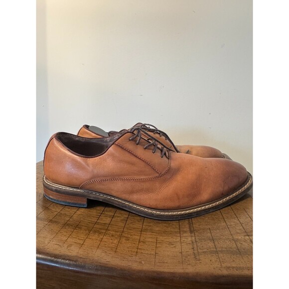 Vince Camuto Mens Brown Leather Oxford Dress Shoes Size 12 M Lace Up